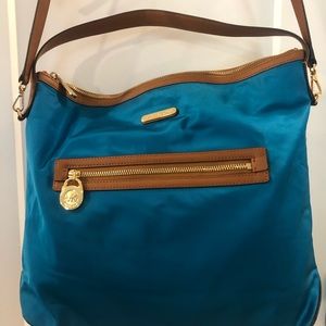 Authentic Michael Kors Teal Nylon Crossbody